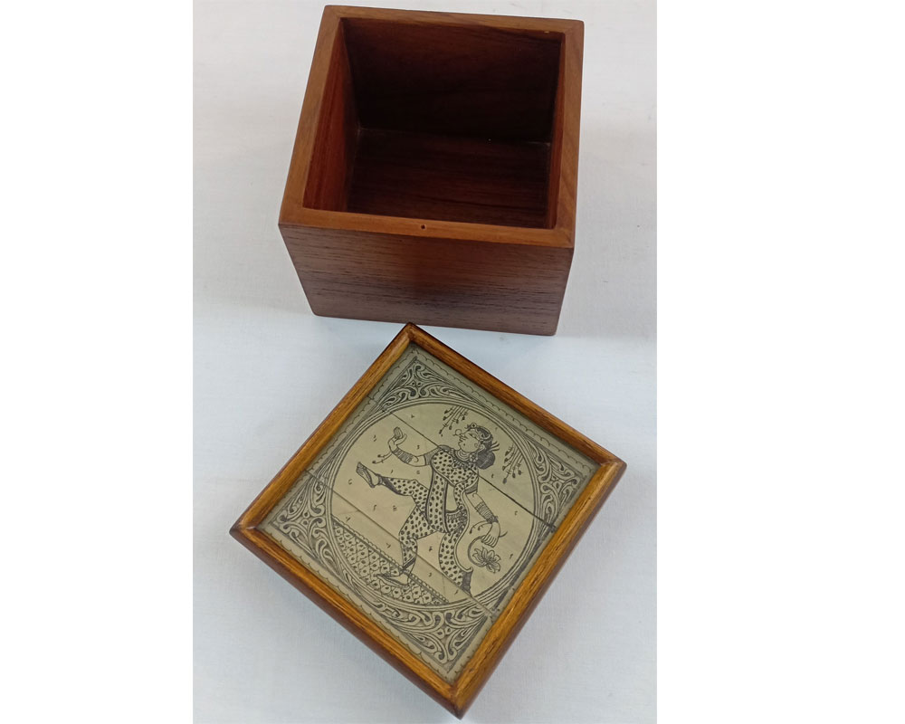 Pattachitra Art Square Box - Image 2