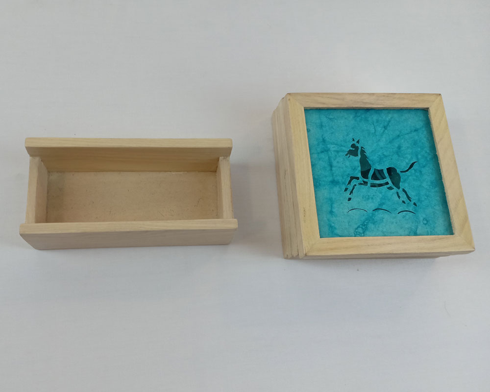 Sanjhi Art Coaster - Set of 4 with holder Animal set - Image 3