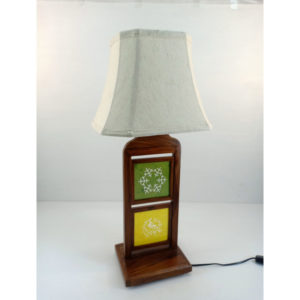 Sanjhi Art Table Lamp With Shade Parrot and Floral Design