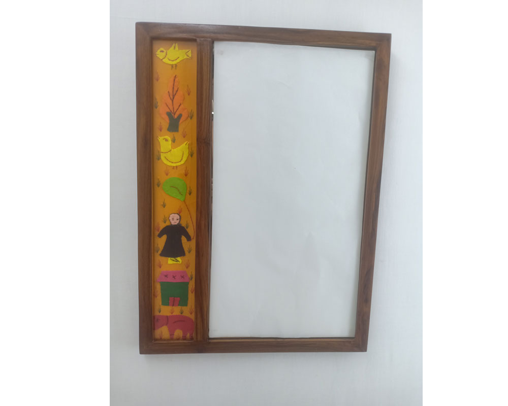 Applique Work Mirror Small Yellow Design - Image 2