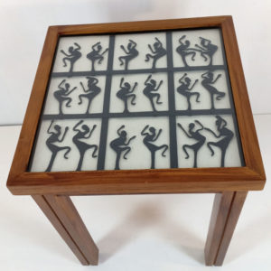 Bastar Tribal Iron Work Side Table 13" square