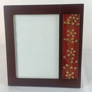 Kundan Zardozi Work Photo Frame Maroon