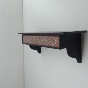 Kundan Zardozi Work Shelf with Drawer Maroon