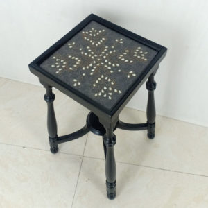 Kundan Zardozi Work Side Table Small Black