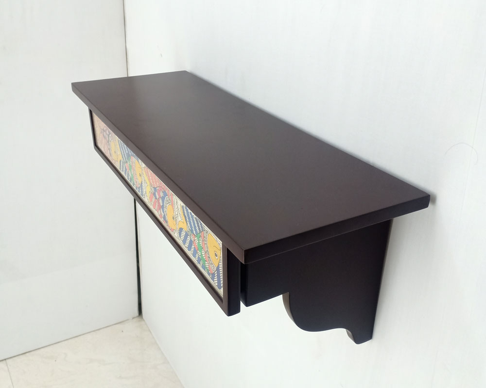 Mithila Art Shelf with Drawer