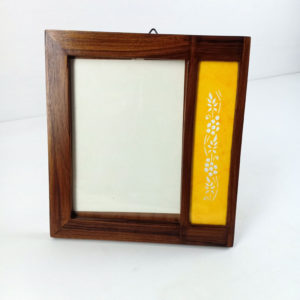 Sanjhi Art Photo Frame Yellow Design