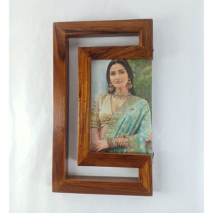 Wood Art Photo Frame Zigzag Vertical