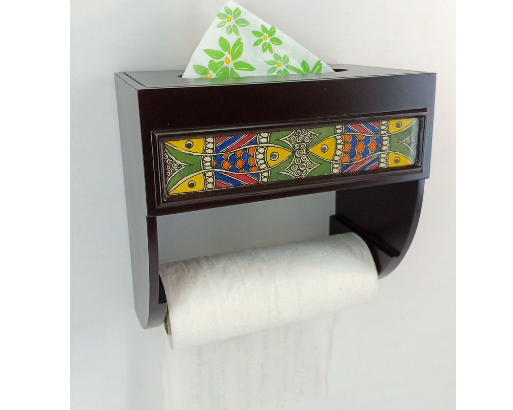 Mithila Art Tissue Box/Kitchen Roll Console - Image 3