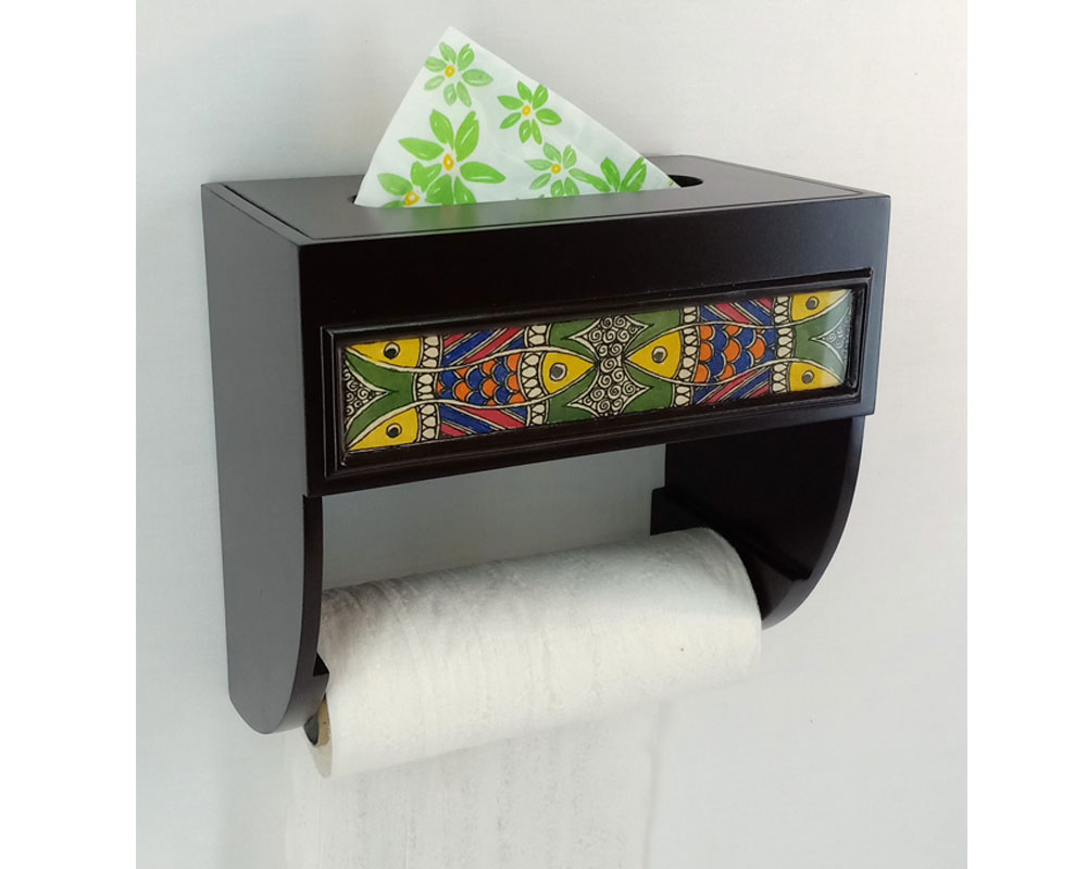 Mithila Art Tissue Box/Kitchen Roll Console