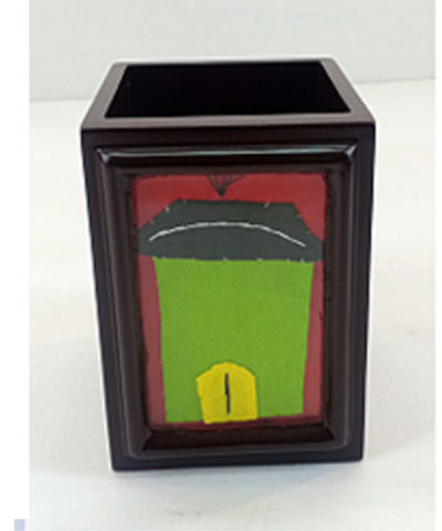 Applique Work Spoon/Pen Holder Yellow colour