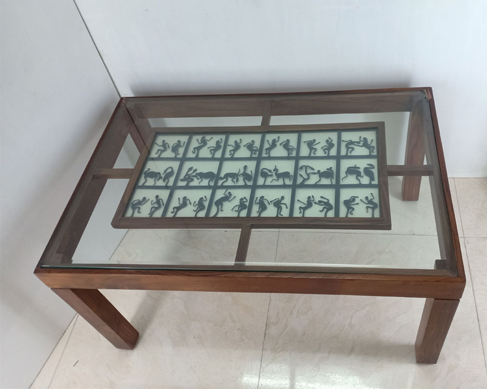 Bastar Tribal Iron Work Center Table - Image 3