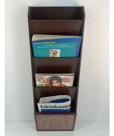 Kundan Zardozi Work Magazine Rack Large