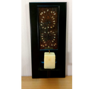 Kundan Zardozi Work Wall Sconce Black Colour (without candle)
