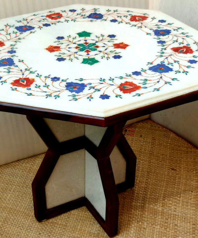 Marble Inlay Work Coffee Table 24″