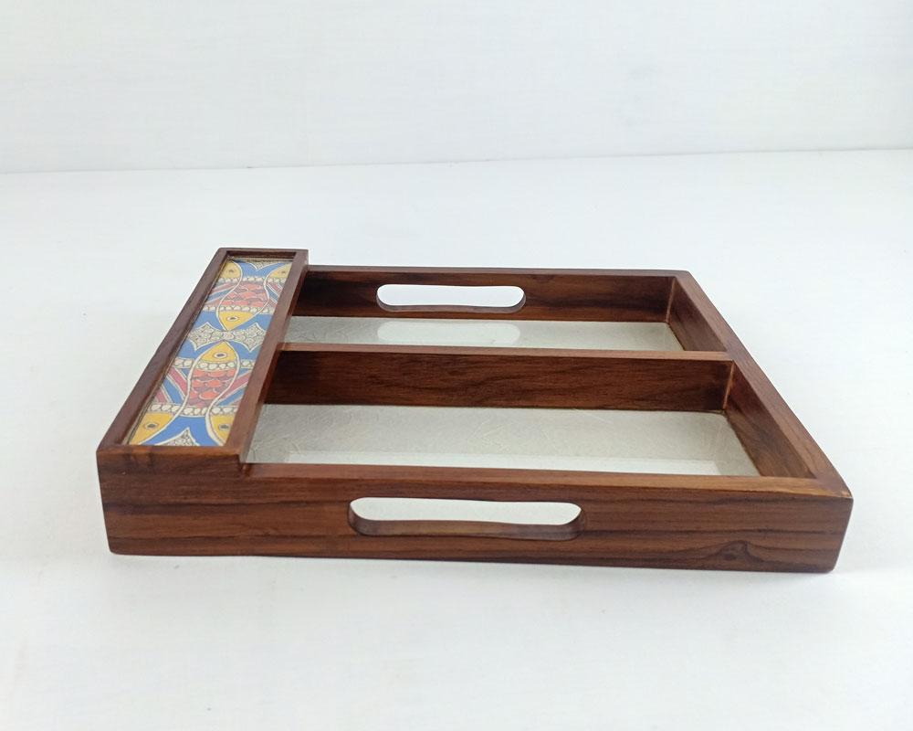 Mithila Art Cutlery Tray - Image 4